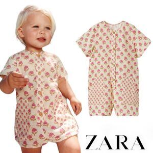 ZARA Kids | Ecru | COMBINATION FLORAL JUMPSUIT